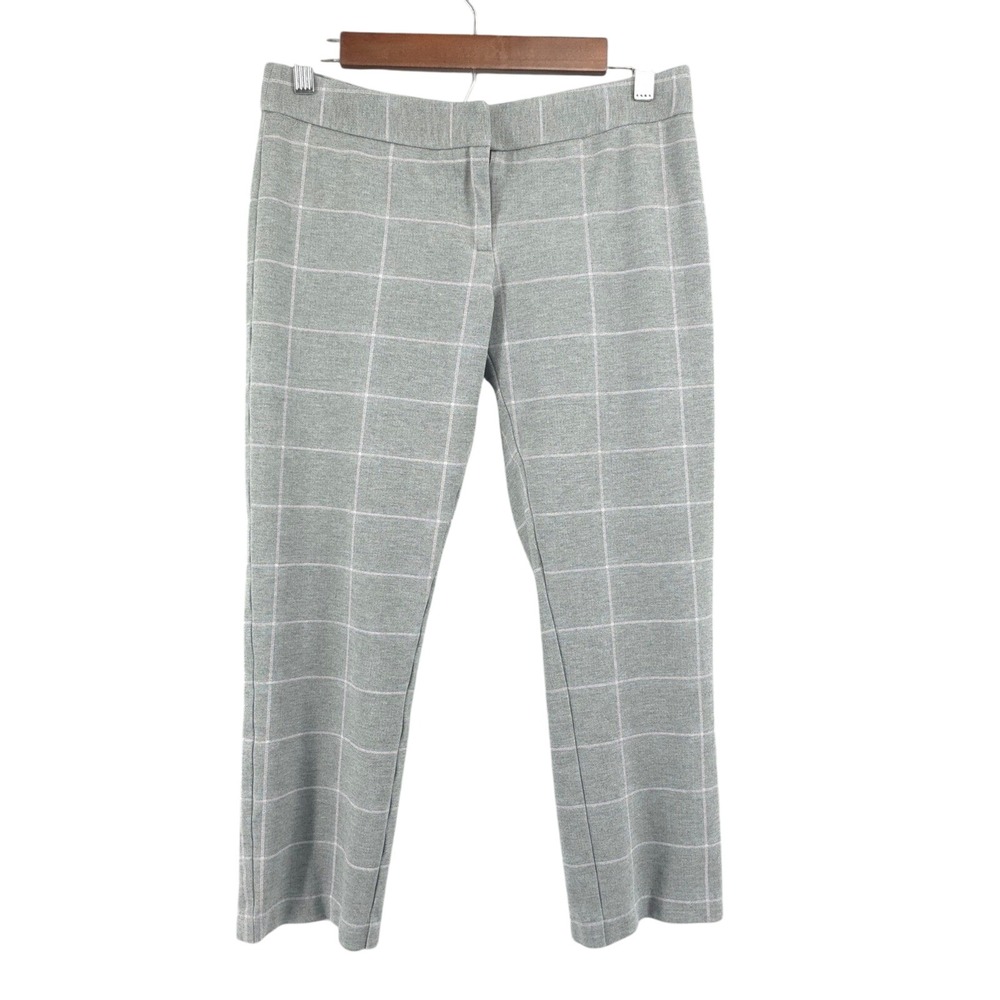 Amanda‎ + Chelsea Crop Low Rise Plaid Stretch Gray Pants Womens 4